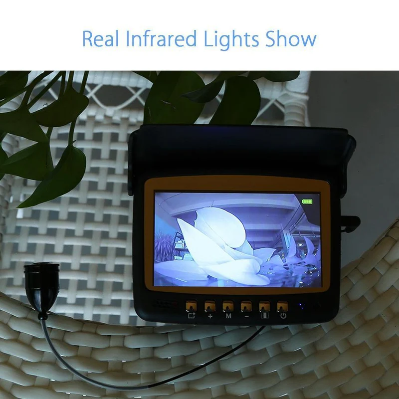 Original 15M 1000TVL Fischfinder Unterwasser-Eisfischen-Kamera 4.3-Zoll-LCD-Monitor 8-teiliges LED-Nachtsichtkamera zum Angeln