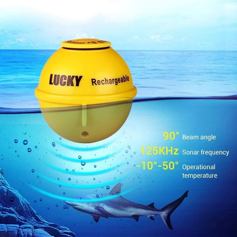 45M/147Feet Sonar Tiefe Wasserdichter Fischfinder Drahtloser tragbarer Fischfinder Farbdisplay Attraktive Lampe