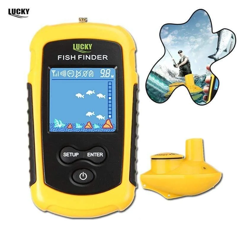 Kabelloser FishFinder Sonar-Fischköder 120M Operate Fish Icon Display mit Echolot-Alarm RL49-0065 Fish Finder
