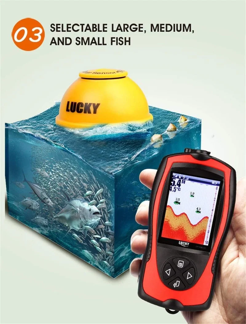 FF1108-1CWLA Drahtloser Sonar-Fischfinder-Wandler EIS/Ozean/Boot-Fischfinder-Alarm Fischfinder-Sonarsensor Fisch