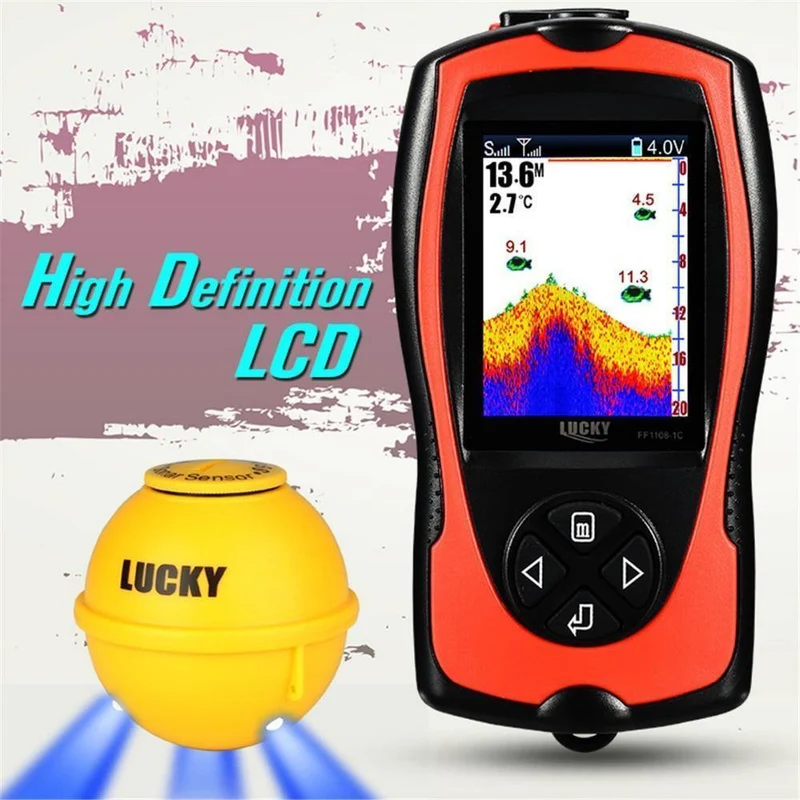 FF1108-1CWLA Drahtloser Sonar-Fischfinder-Wandler EIS/Ozean/Boot-Fischfinder-Alarm Fischfinder-Sonarsensor Fisch