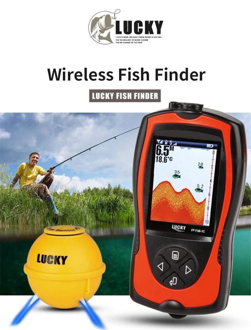 FF1108-1CWLA Drahtloser Sonar-Fischfinder-Wandler EIS/Ozean/Boot-Fischfinder-Alarm Fischfinder-Sonarsensor Fisch