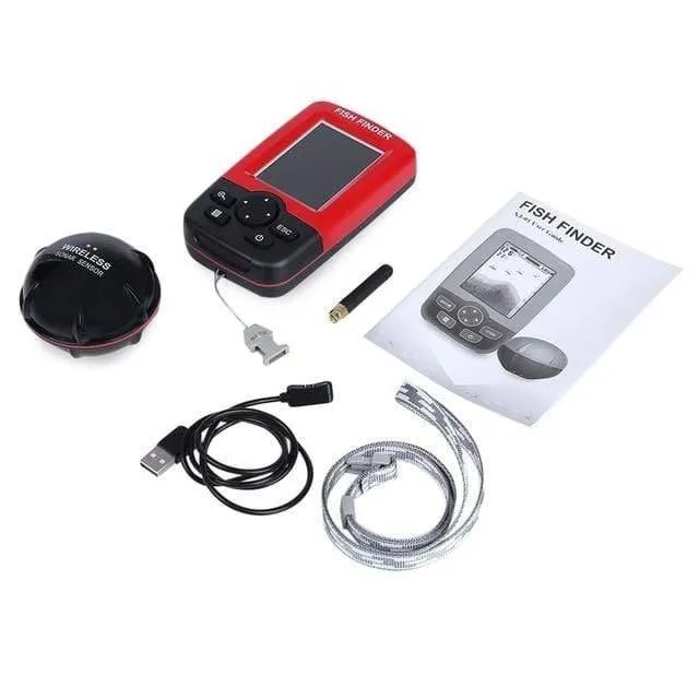 Tragbare Angeln Fisch Finder Sonar Echolot Alarm Transducer Fishfinder 100M Angeln Drahtlose Echo Mit Englisch Display