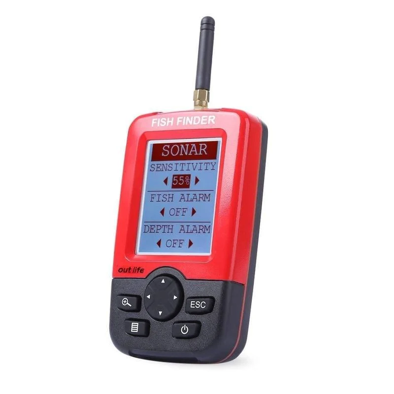Tragbare Angeln Fisch Finder Sonar Echolot Alarm Transducer Fishfinder 100M Angeln Drahtlose Echo Mit Englisch Display