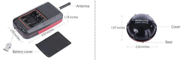 Tragbare Angeln Fisch Finder Sonar Echolot Alarm Transducer Fishfinder 100M Angeln Drahtlose Echo Mit Englisch Display