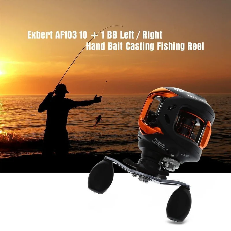 10 + 1BB Angelrolle für Baitcasting für die linke und rechte Hand 6.3: 1-Angelrad mit magnetischer Bremse Carretilha Pesca AF103