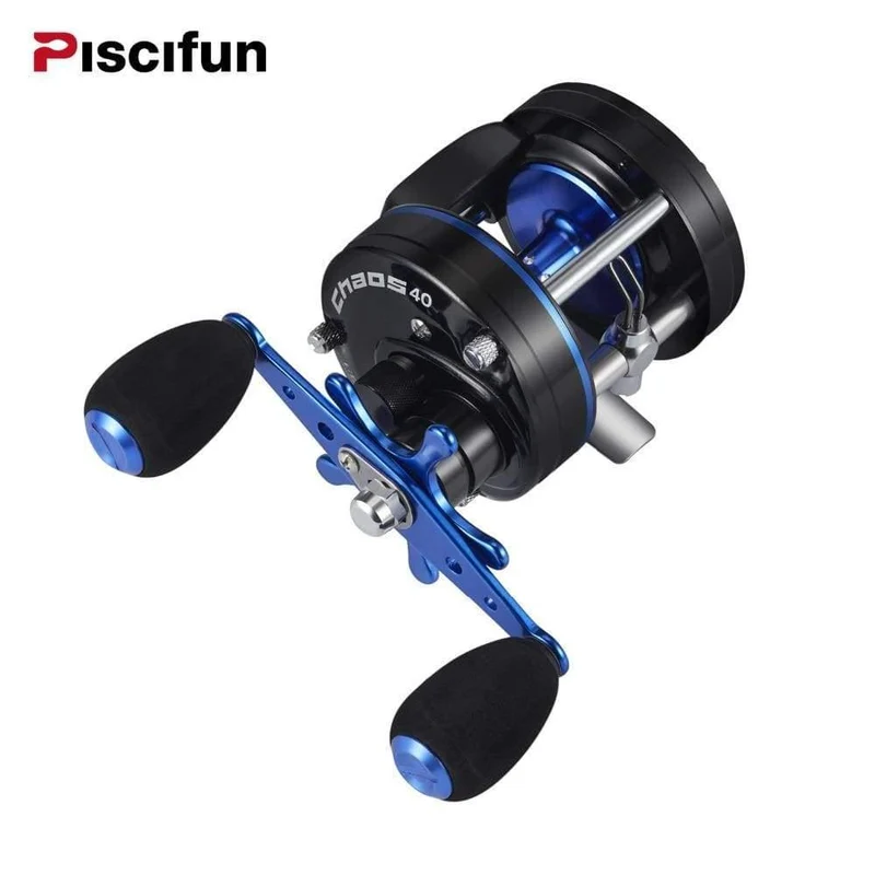 CHAOS Rechts Linkshänder Metall Angeln Köder casting Reel Super 5.3:1 Max drag 9.1 kg Angelrolle Schwarz Blau rad Trommel