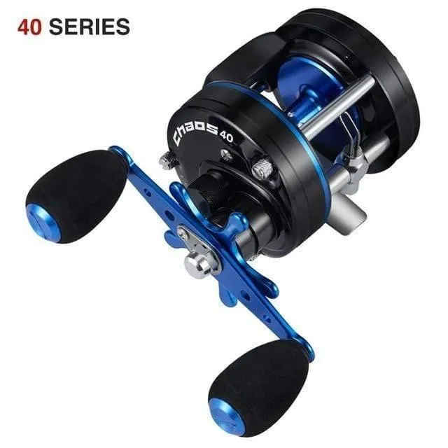 CHAOS Rechts Linkshänder Metall Angeln Köder casting Reel Super 5.3:1 Max drag 9.1 kg Angelrolle Schwarz Blau rad Trommel