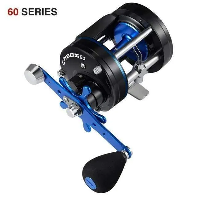 CHAOS Rechts Linkshänder Metall Angeln Köder casting Reel Super 5.3:1 Max drag 9.1 kg Angelrolle Schwarz Blau rad Trommel