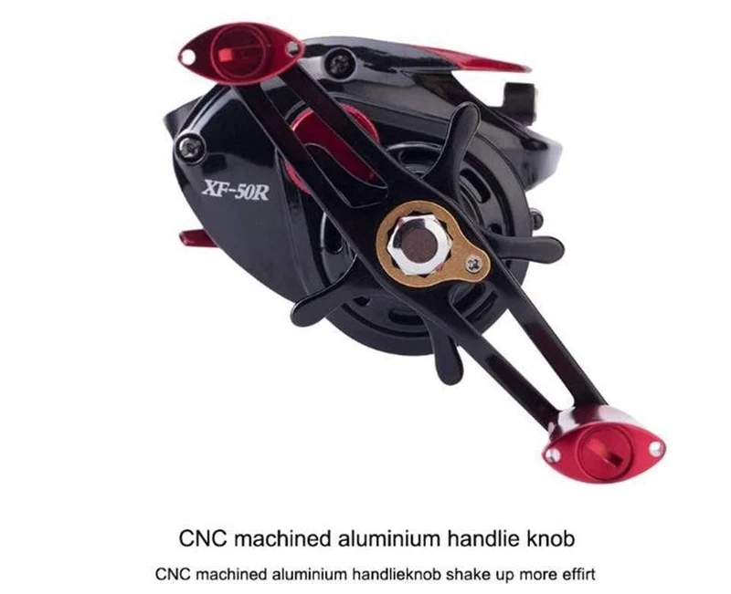XF-50 Baitcastingrolle 190 g 10BB 6.6: 1 Magnetbremssystem 12.5 g Aluminiumlegierung Leichte Spule Angelköder