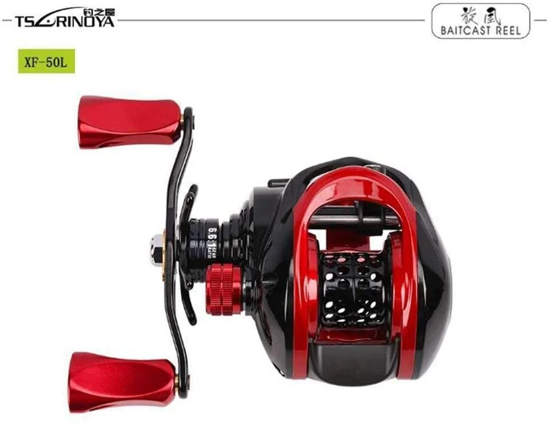XF-50 Baitcastingrolle 190 g 10BB 6.6: 1 Magnetbremssystem 12.5 g Aluminiumlegierung Leichte Spule Angelköder