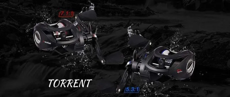 Torrent Angelrolle 8.1 kg Carbon Drag 7.1:1 5.3:1 Übersetzungsverhältnis Magnetbremse Salzwasser Süßwasser Baitcastingrolle