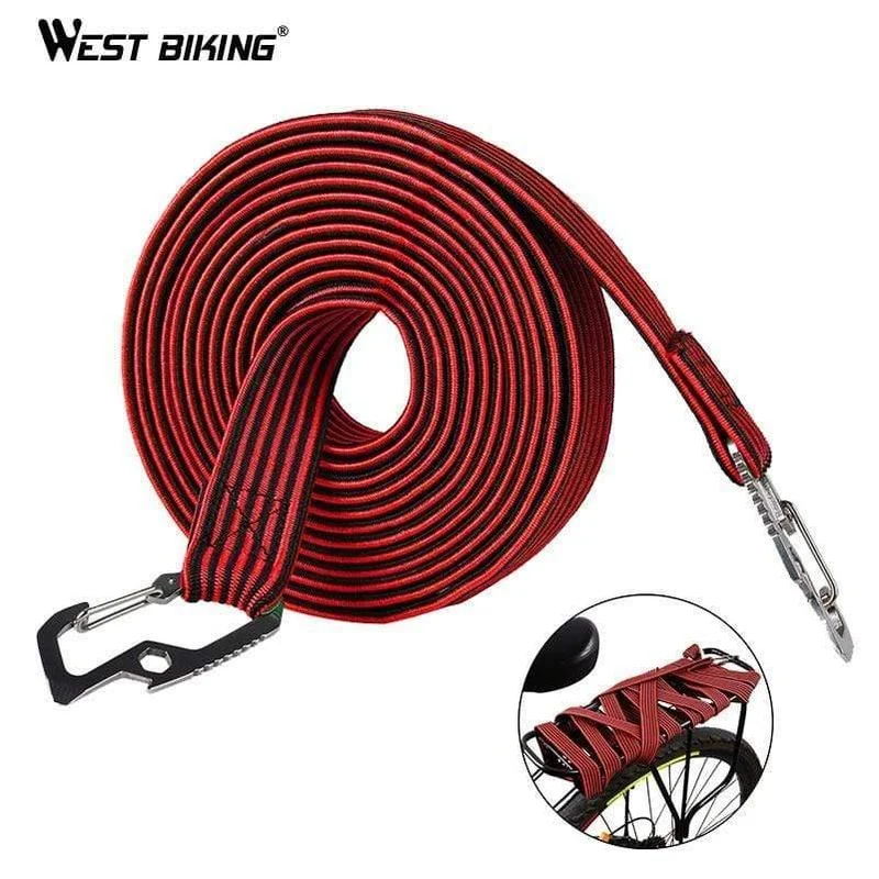 2M / 4M Radfahren Zugseil Kohlenstoffstahl Haken Fahrrad Gepäckträger Stretch Elastic Cord Dachträger Gurt Fixed Belt