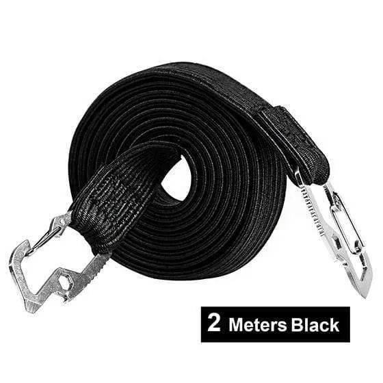 2M / 4M Radfahren Zugseil Kohlenstoffstahl Haken Fahrrad Gepäckträger Stretch Elastic Cord Dachträger Gurt Fixed Belt