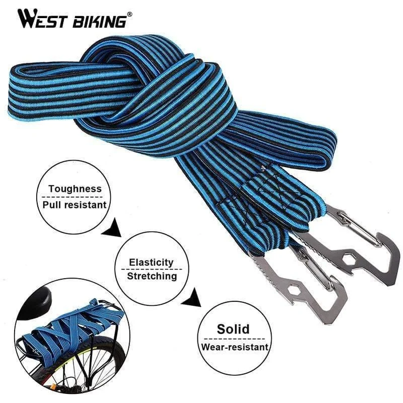 2M / 4M Radfahren Zugseil Kohlenstoffstahl Haken Fahrrad Gepäckträger Stretch Elastic Cord Dachträger Gurt Fixed Belt