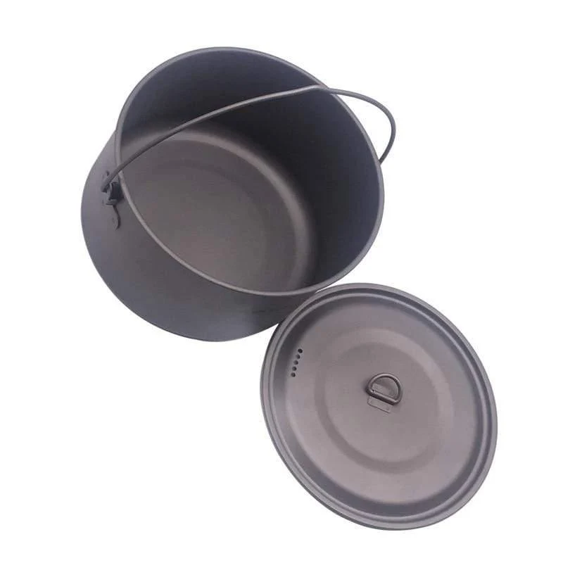1100ml 1950ml Ultraleicht Outdoor Camping Titan Topf & Pfanne Kochtopf Bratpfanne Titan Kochgeschirr Sets Topf