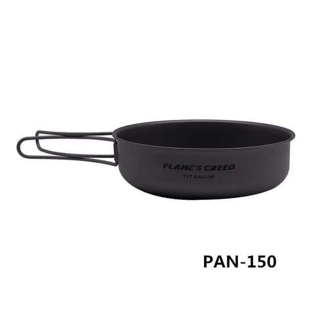 1100ml 1950ml Ultraleicht Outdoor Camping Titan Topf & Pfanne Kochtopf Bratpfanne Titan Kochgeschirr Sets Topf
