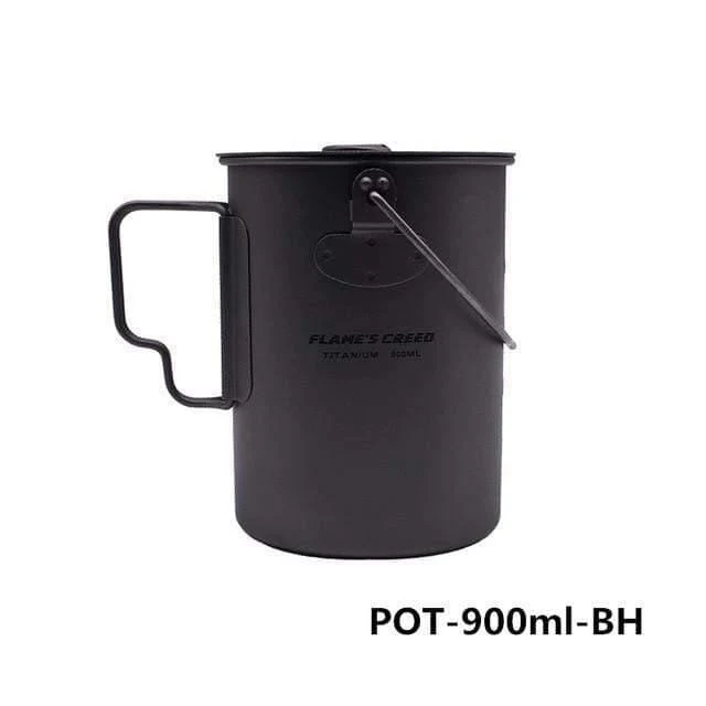 1100ml 1950ml Ultraleicht Outdoor Camping Titan Topf & Pfanne Kochtopf Bratpfanne Titan Kochgeschirr Sets Topf