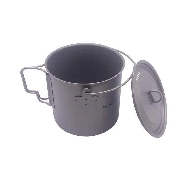 1100ml 1950ml Ultraleicht Outdoor Camping Titan Topf & Pfanne Kochtopf Bratpfanne Titan Kochgeschirr Sets Topf