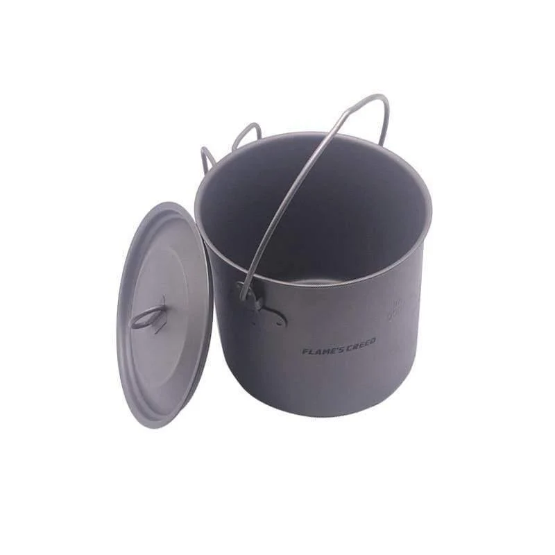 1100ml 1950ml Ultraleicht Outdoor Camping Titan Topf & Pfanne Kochtopf Bratpfanne Titan Kochgeschirr Sets Topf