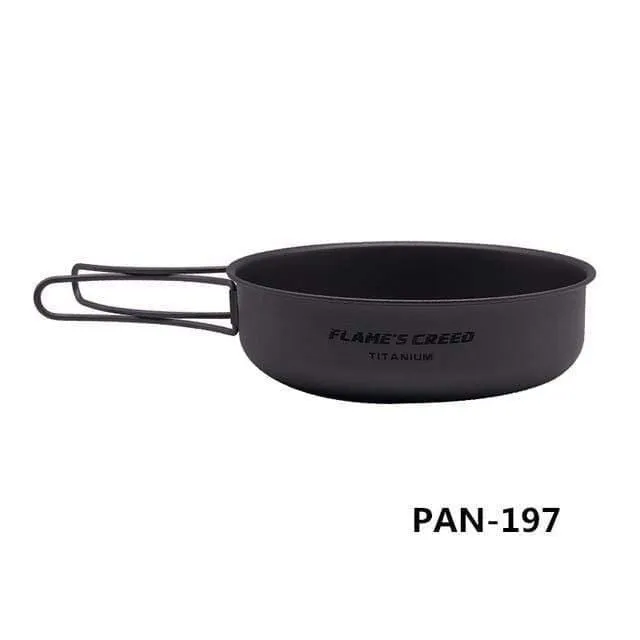 1100ml 1950ml Ultraleicht Outdoor Camping Titan Topf & Pfanne Kochtopf Bratpfanne Titan Kochgeschirr Sets Topf
