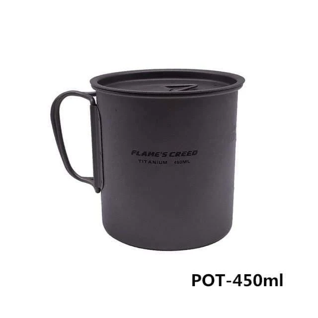 1100ml 1950ml Ultraleicht Outdoor Camping Titan Topf & Pfanne Kochtopf Bratpfanne Titan Kochgeschirr Sets Topf