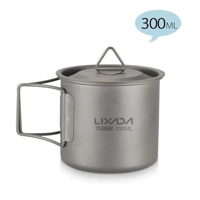 Outdoor Titan Tasse Becher Töpfe Geschirr Camping Tasse Picknick Wasser Tasse Kaffee Tee mit Deckel 300 / 350 / 420 / 550 / 650 / 750ml