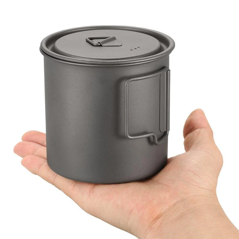 Outdoor Titan Tasse Becher Töpfe Geschirr Camping Tasse Picknick Wasser Tasse Kaffee Tee mit Deckel 300 / 350 / 420 / 550 / 650 / 750ml