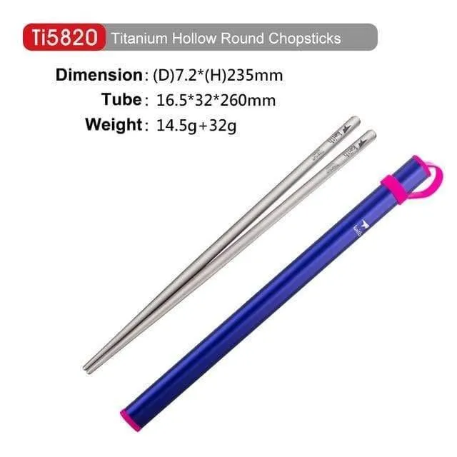 Outdoor Titan Runde Quadrat Essstäbchen Mit Aluminium Rohr Abdeckung Camping Picknick Reise Kinder Geschirr Besteck Ti5822