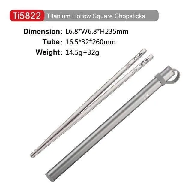 Outdoor Titan Runde Quadrat Essstäbchen Mit Aluminium Rohr Abdeckung Camping Picknick Reise Kinder Geschirr Besteck Ti5822