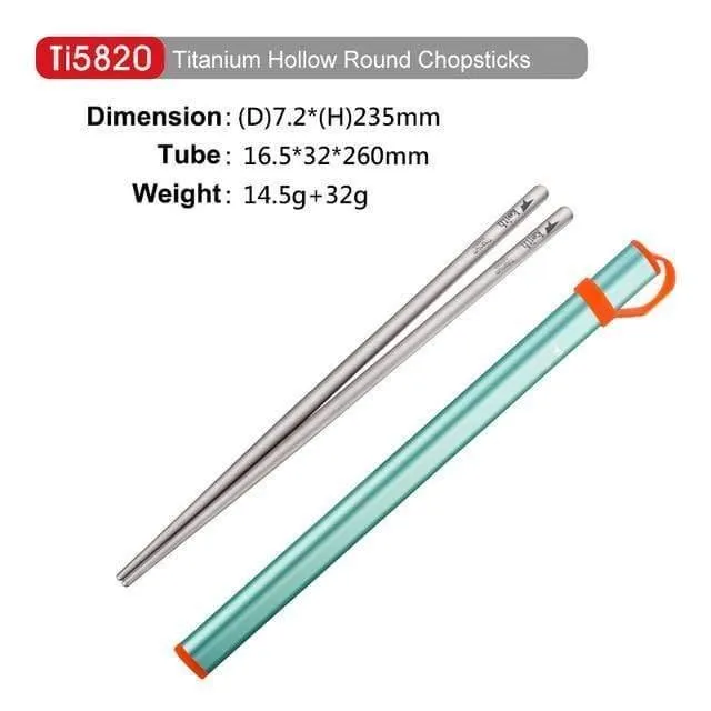 Outdoor Titan Runde Quadrat Essstäbchen Mit Aluminium Rohr Abdeckung Camping Picknick Reise Kinder Geschirr Besteck Ti5822