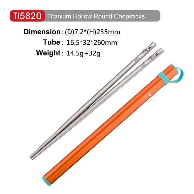 Outdoor Titan Runde Quadrat Essstäbchen Mit Aluminium Rohr Abdeckung Camping Picknick Reise Kinder Geschirr Besteck Ti5822