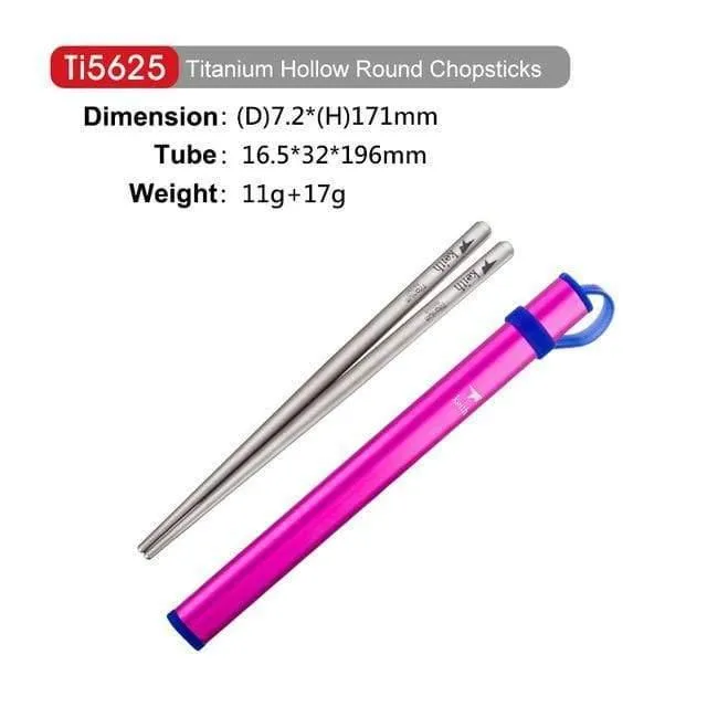 Outdoor Titan Runde Quadrat Essstäbchen Mit Aluminium Rohr Abdeckung Camping Picknick Reise Kinder Geschirr Besteck Ti5822