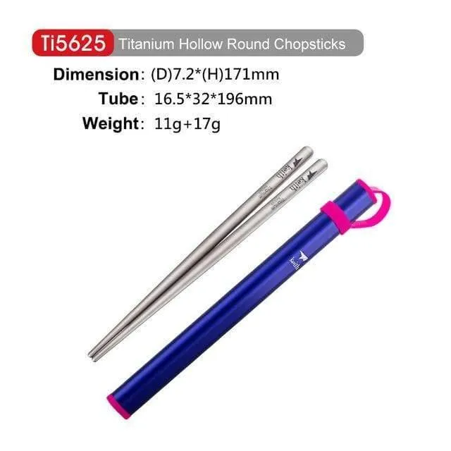 Outdoor Titan Runde Quadrat Essstäbchen Mit Aluminium Rohr Abdeckung Camping Picknick Reise Kinder Geschirr Besteck Ti5822