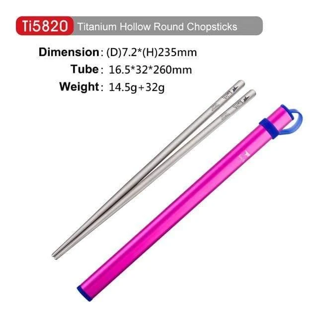 Outdoor Titan Runde Quadrat Essstäbchen Mit Aluminium Rohr Abdeckung Camping Picknick Reise Kinder Geschirr Besteck Ti5822