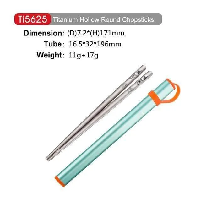 Outdoor Titan Runde Quadrat Essstäbchen Mit Aluminium Rohr Abdeckung Camping Picknick Reise Kinder Geschirr Besteck Ti5822