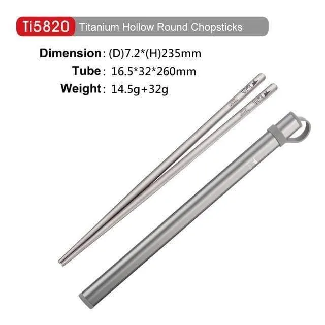 Outdoor Titan Runde Quadrat Essstäbchen Mit Aluminium Rohr Abdeckung Camping Picknick Reise Kinder Geschirr Besteck Ti5822