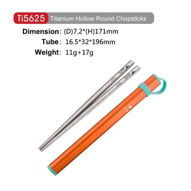 Outdoor Titan Runde Quadrat Essstäbchen Mit Aluminium Rohr Abdeckung Camping Picknick Reise Kinder Geschirr Besteck Ti5822