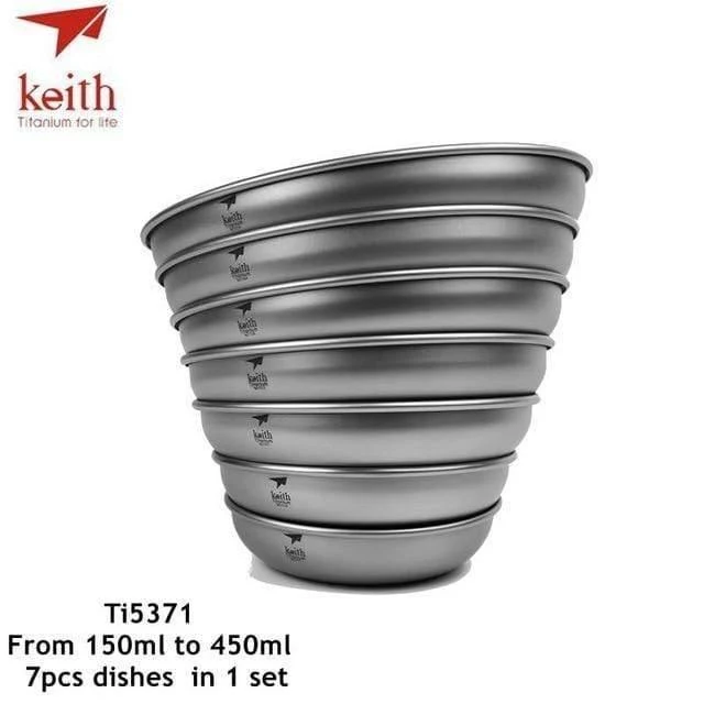 Camping Titan Geschirr 150 ml-450 ml Untertasse Outdoor Geschirr Camping Teller Besteck Ti5362/Ti5368
