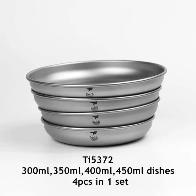 Camping Titan Geschirr 150 ml-450 ml Untertasse Outdoor Geschirr Camping Teller Besteck Ti5362/Ti5368