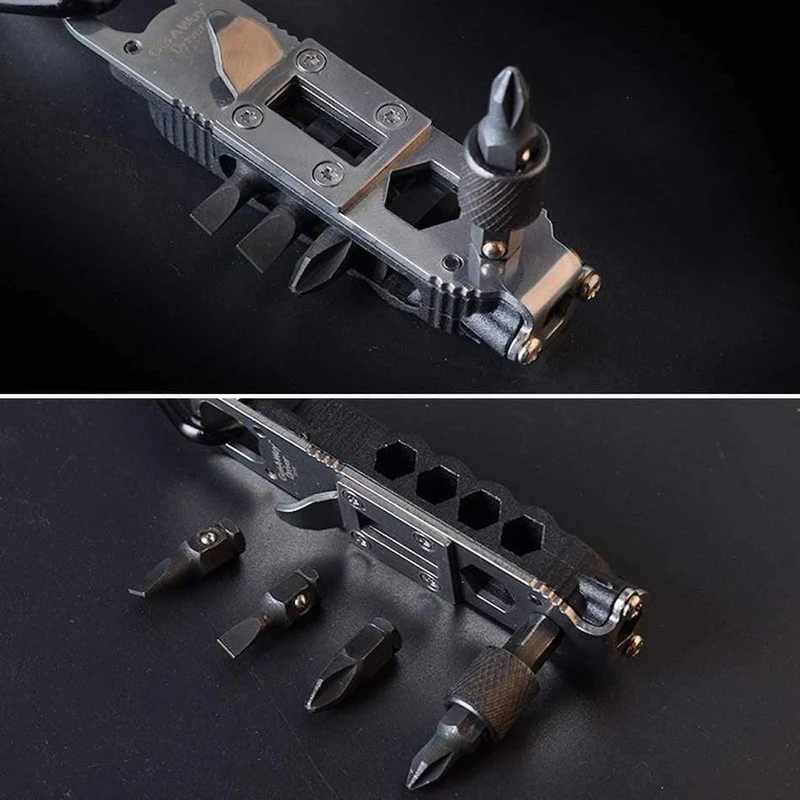 Mini-Multifunktions-Schlüsselbund EDC Outdoor Camping Portable Edelstahl Pocket Tools für Wilderness Survival
