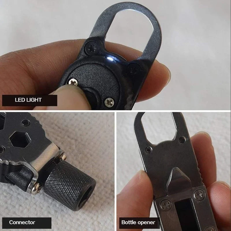 Mini-Multifunktions-Schlüsselbund EDC Outdoor Camping Portable Edelstahl Pocket Tools für Wilderness Survival