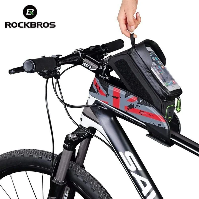 Fahrrad-Oberrohrtasche vorne, Fahrradrahmen-Sattelpaket für Mobiltelefon, wasserdicht, Touchscreen, Fahrradzubehör
