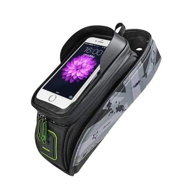 Fahrrad-Oberrohrtasche vorne, Fahrradrahmen-Sattelpaket für Mobiltelefon, wasserdicht, Touchscreen, Fahrradzubehör