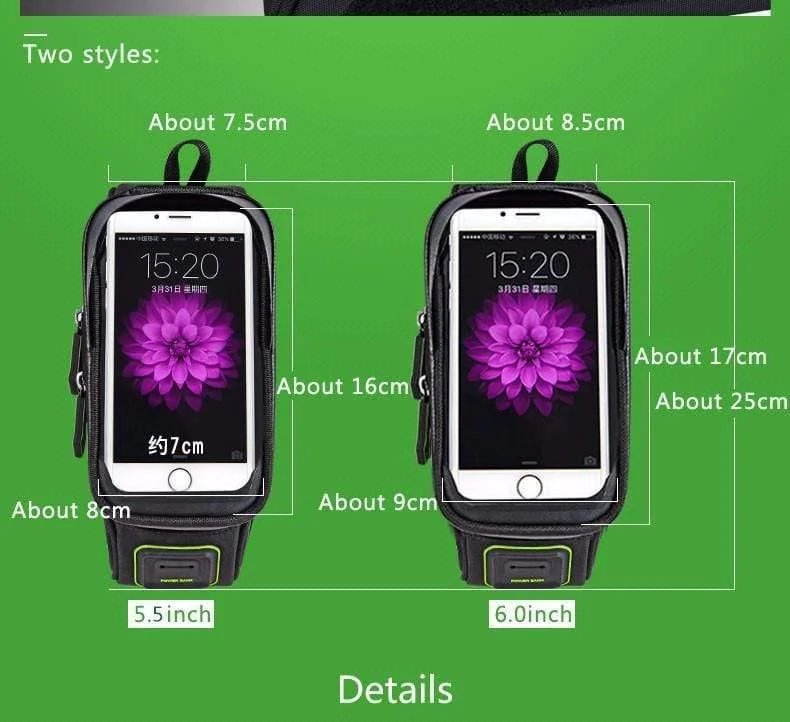 Fahrrad-Oberrohrtasche vorne, Fahrradrahmen-Sattelpaket für Mobiltelefon, wasserdicht, Touchscreen, Fahrradzubehör