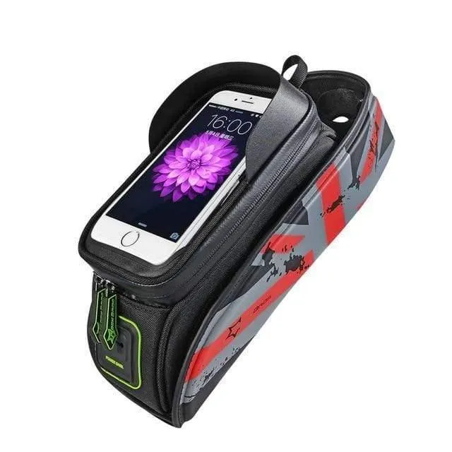 Fahrrad-Oberrohrtasche vorne, Fahrradrahmen-Sattelpaket für Mobiltelefon, wasserdicht, Touchscreen, Fahrradzubehör