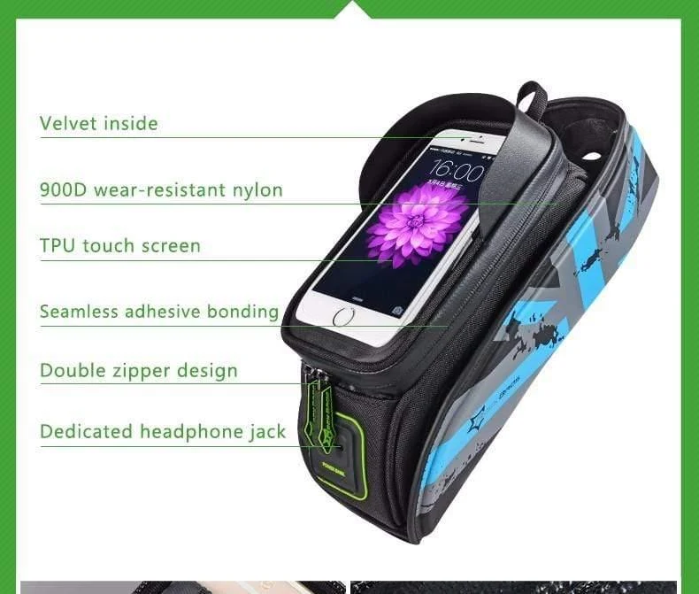 Fahrrad-Oberrohrtasche vorne, Fahrradrahmen-Sattelpaket für Mobiltelefon, wasserdicht, Touchscreen, Fahrradzubehör