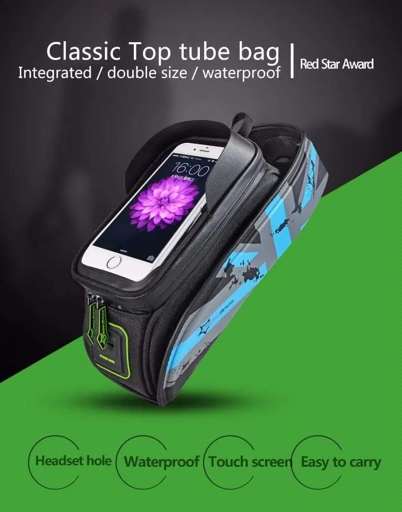 Fahrrad-Oberrohrtasche vorne, Fahrradrahmen-Sattelpaket für Mobiltelefon, wasserdicht, Touchscreen, Fahrradzubehör