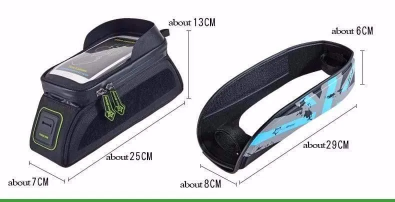 Fahrrad-Oberrohrtasche vorne, Fahrradrahmen-Sattelpaket für Mobiltelefon, wasserdicht, Touchscreen, Fahrradzubehör