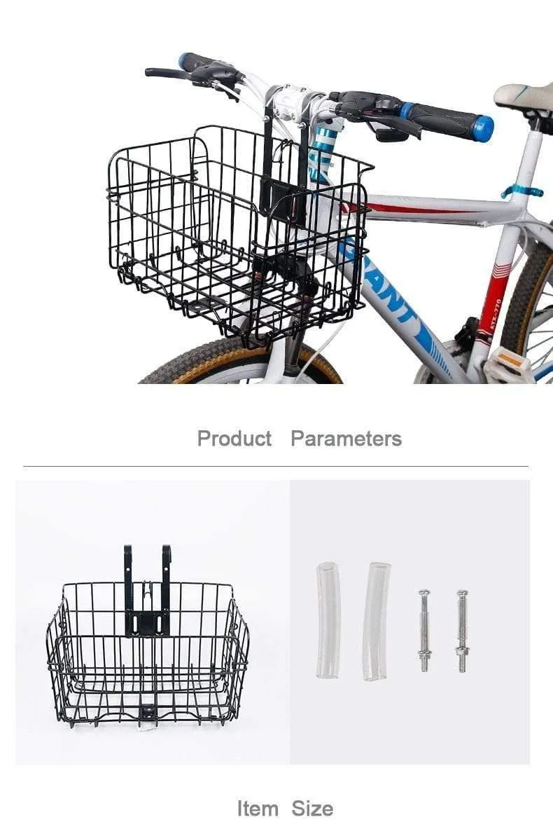 Fahrradkorb, Lenkertasche, Fahrradträger, Eisengehäuse, Tasche, Fahrradgepäcktasche, strapazierfähig, einfache Ausführung, Optionen